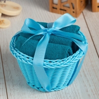 Набор махровых декоративных салфеток Этель "Вид 1" 30х30см-3шт, цвет синий, 100% хлопок Набор махровых декоративных салфеток Этель "Вид 1" 30х30см-3шт, цвет синий, 100% хлопок