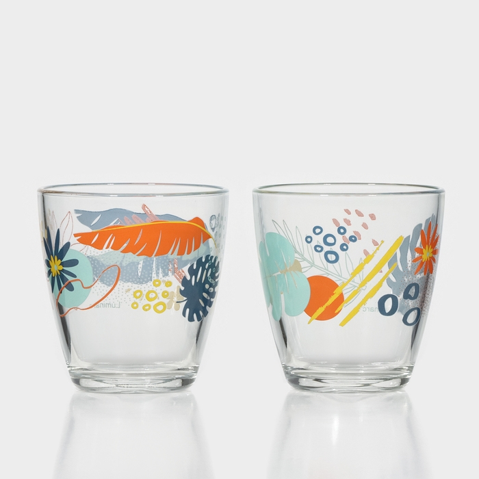 Стакан низкий стеклянный &laquo;Тропики&raquo;, 250 мл, МИКС