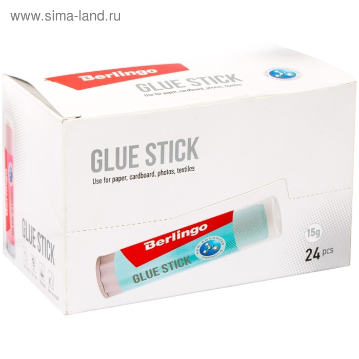 Клей-карандаш PVP 15 г Berlingo Aqua, цветной