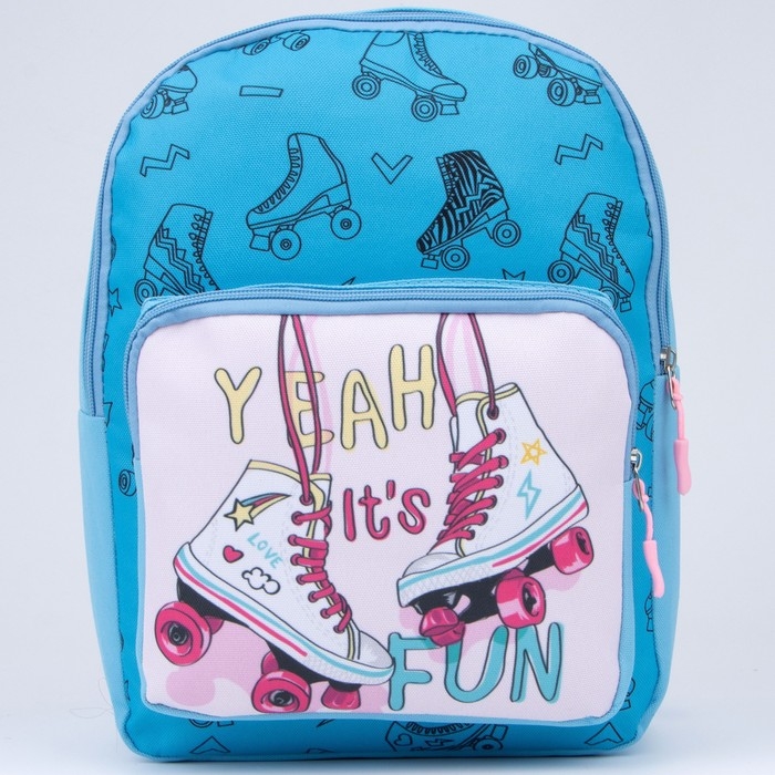 Рюкзак детский для девочки с карманом &laquo;Ролики&raquo;, 30 х 22 х 10 см