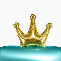 Шар фольгированный 42" «Цифра 7 с короной» на подставке, цвет голубой Шар фольгированный 42" «Цифра 7 с короной» на подставке, цвет голубой