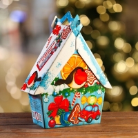 Новый год. Подарочная коробка "Скворечник солнечный", 26 х 11 х 20,5 см.