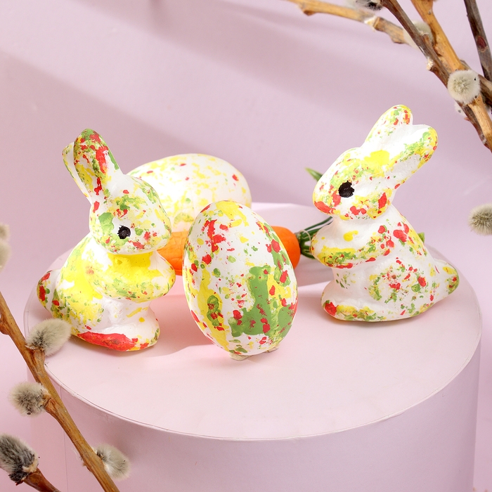 Набор для декора пасхальный «Пасхальные зайцы» 3 × 12 × 13,5 см Набор для декора пасхальный «Пасхальные зайцы» 3 × 12 × 13,5 см
