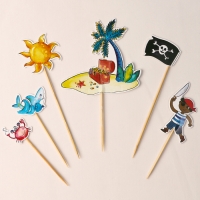 Набор топперов &laquo;Пиратская вечеринка&raquo;, набор 6 шт.