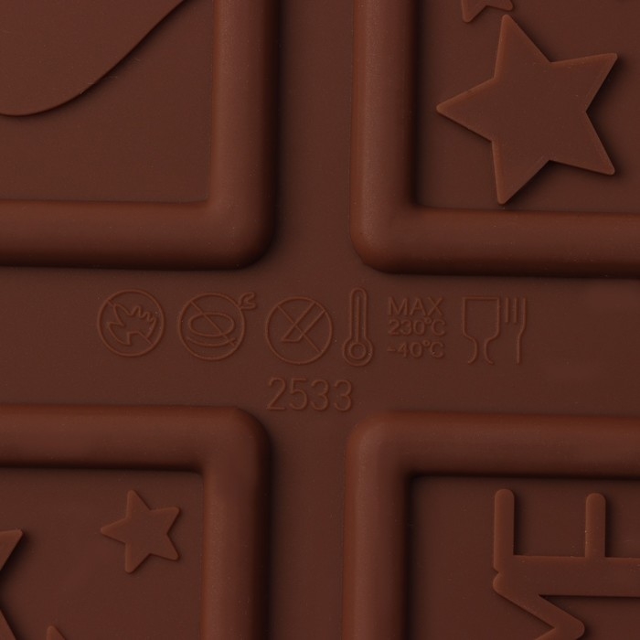 Форма для шоколада Доляна Home made, силикон, 26&times;18&times;0,5 см, 6 ячеек (7,5&times;5,2 см), цвет МИКС