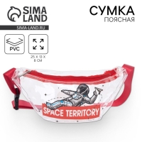Сумка поясная &laquo;Космос&raquo; прозрачная, цвет красный