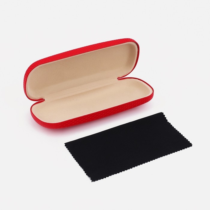 Футляр для очков на хлопушке, длина 16 см, цвет красный Футляр для очков на хлопушке, длина 16 см, цвет красный