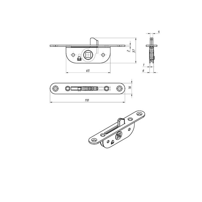 Завертка врезная ЗР2-2, покрытие цинк Завертка врезная ЗР2-2, покрытие цинк