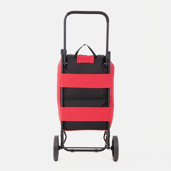 Сумка-тележка хозяйственная на шнуре, цвет чёрный/красный Сумка-тележка хозяйственная на шнуре, цвет чёрный/красный
