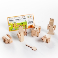 Конструктор деревянный &laquo;КубиГрад&raquo;, &laquo;КубиКрафт жители. Город 11 в 1&raquo;