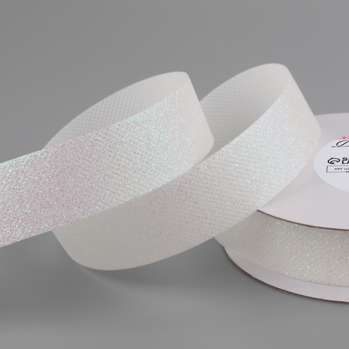 Лента декоративная &laquo;Блёстки&raquo;, 25 мм &times; 9,1 &plusmn; 0,5 м, цвет белый с перламутром