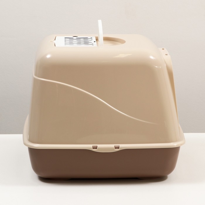 Туалет для кошек закрытый (бежевый)