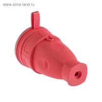 Розетка переносная 16-005, 16 А, 250 В, IP44, с з/к, с заглушкой, каучук, красная Розетка переносная 16-005, 16 А, 250 В, IP44, с з/к, с заглушкой, каучук, красная