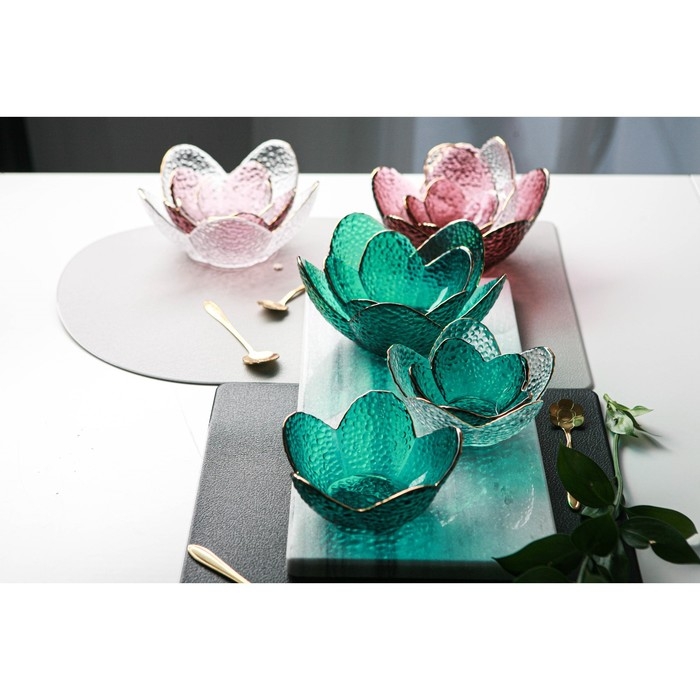 Салатник стеклянный фигурный &laquo;Цветок&raquo;, 280 мл, 16&times;7,7 см