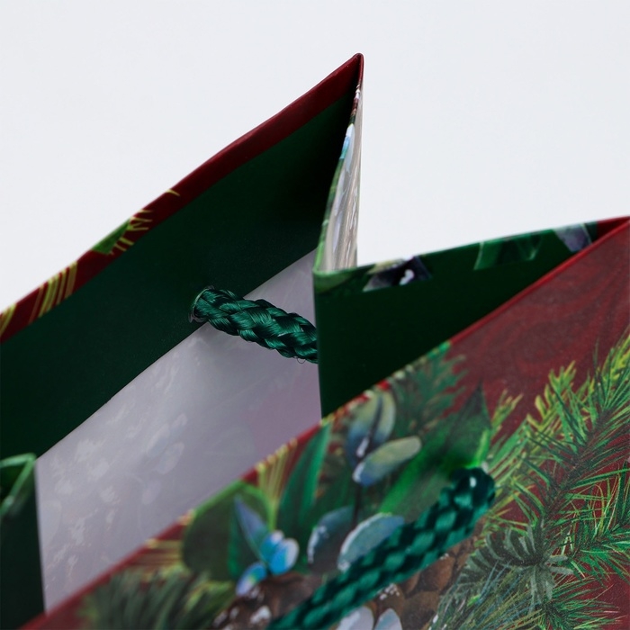 Новый год. Пакет подарочный новогодний под бутылку, упаковка Новый год. Пакет подарочный новогодний под бутылку, упаковка "Дивный шар", 12 х 36 х 8,5 см.