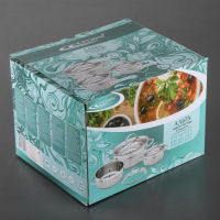 Набор кастрюль &laquo;Альта&raquo;, 3 предмета: 2,2 л, 3,2 л, 4,2 л,капсульное дно, индукция