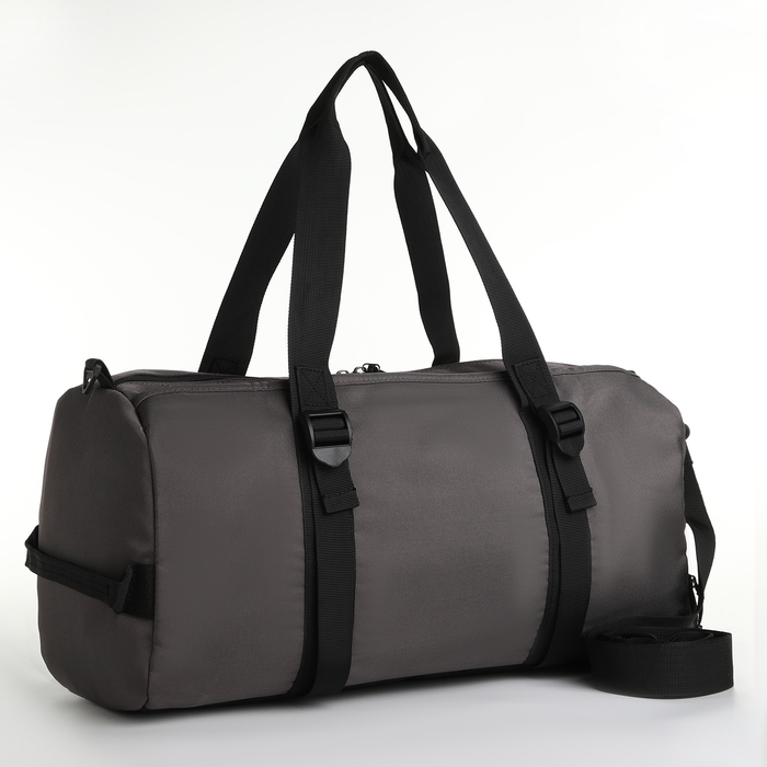 Сумка спортивная на молнии, отдел для обуви, 2 наружных кармана, длинный ремень, средний размер, цвет серый Сумка спортивная на молнии, отдел для обуви, 2 наружных кармана, длинный ремень, средний размер, цвет серый