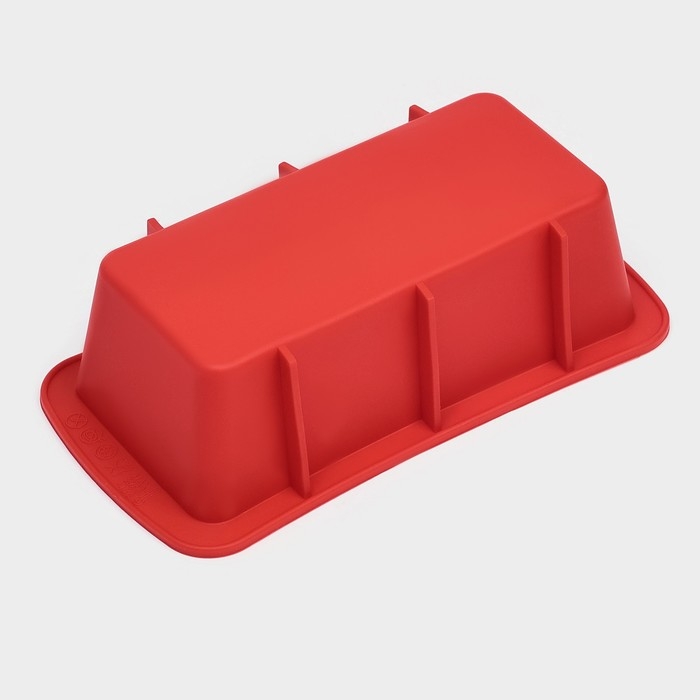 Форма для выпечки Доляна «Хлеб», силикон, 16,5×8,3×5,3 см, внутр.размер 14,5×6,3×5,3 см, цвет красный Форма для выпечки Доляна «Хлеб», силикон, 16,5×8,3×5,3 см, внутр.размер 14,5×6,3×5,3 см, цвет красный