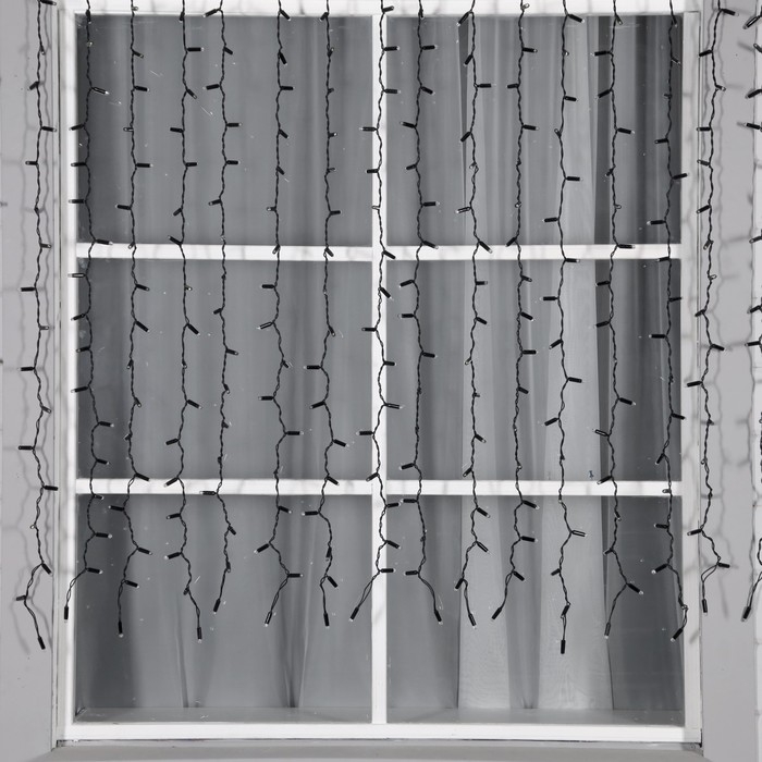 Гирлянда «Занавес» 2 × 1.5 м, IP65, УМС, тёмная нить, 360 LED, свечение тёплое белое, мерцание белым, 220 В Гирлянда «Занавес» 2 × 1.5 м, IP65, УМС, тёмная нить, 360 LED, свечение тёплое белое, мерцание белым, 220 В