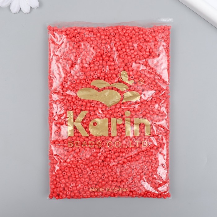 Бисер стекло 6/0 "Красный" яркий 450 гр