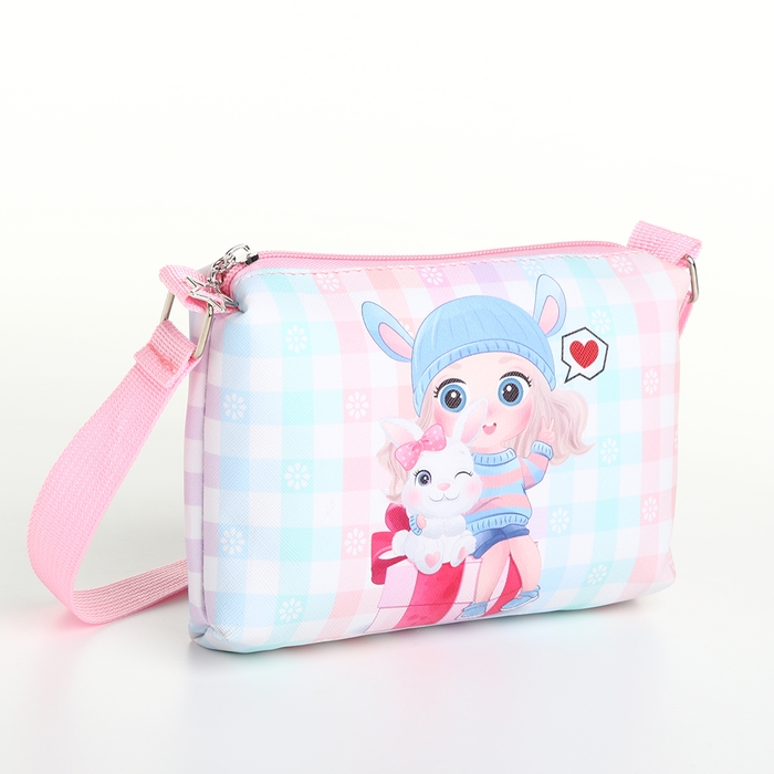 Сумка детская для девочки на молнии, цвет голубой/розовый Сумка детская для девочки на молнии, цвет голубой/розовый