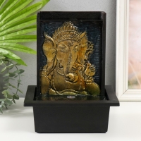 Фонтан настольный от сети, подсветка "Портрет Ганеша с цветком руке " 21х17х27 см Фонтан настольный от сети, подсветка "Портрет Ганеша с цветком руке " 21х17х27 см