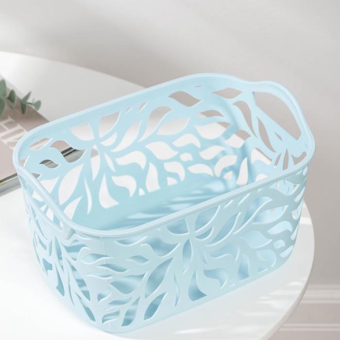 Корзинка для хранения &laquo;Листья&raquo;, пластик, 23,5&times;16,5&times;13,5 см, цвет МИКС