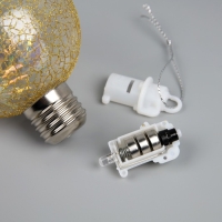 Елочный шар «Ледяной узор» d=8 cм, 1 LED, LR44x3 (в комплекте), свечение тёплое белое Елочный шар «Ледяной узор» d=8 cм, 1 LED, LR44x3 (в комплекте), свечение тёплое белое