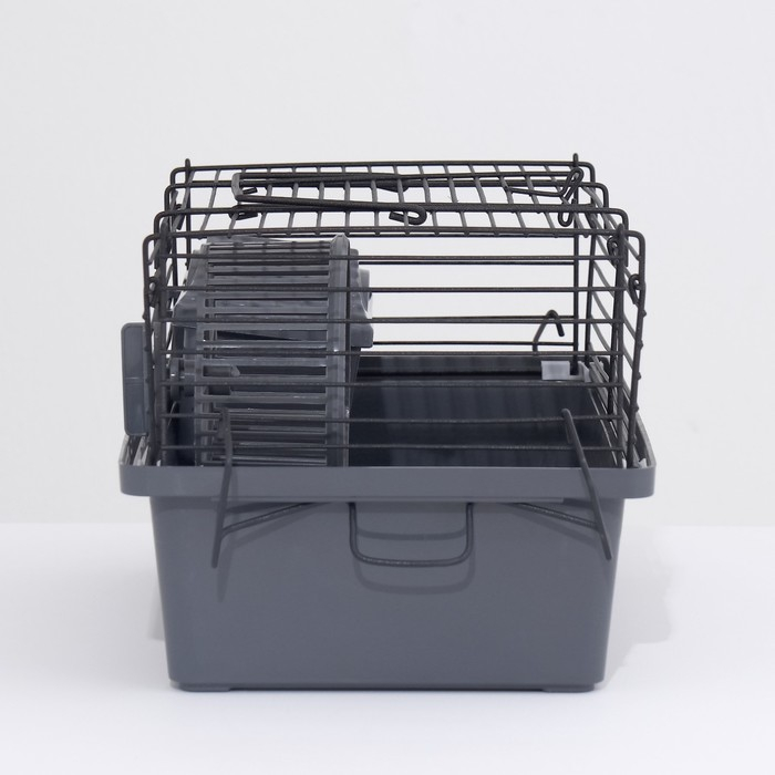 Клетка-мини для грызунов "Пижон" №1-1, с наполнением, 27 х 15 х 13 см, серая