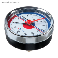 Термоманометр "CTM", аксиальный, Дк 80 мм, 0.6 МПа, наружная резьба 1/4", 120&deg;С