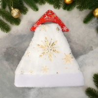 Колпак новогодний "Сияние снежинок" 29х38 см, белый Колпак новогодний "Сияние снежинок" 29х38 см, белый