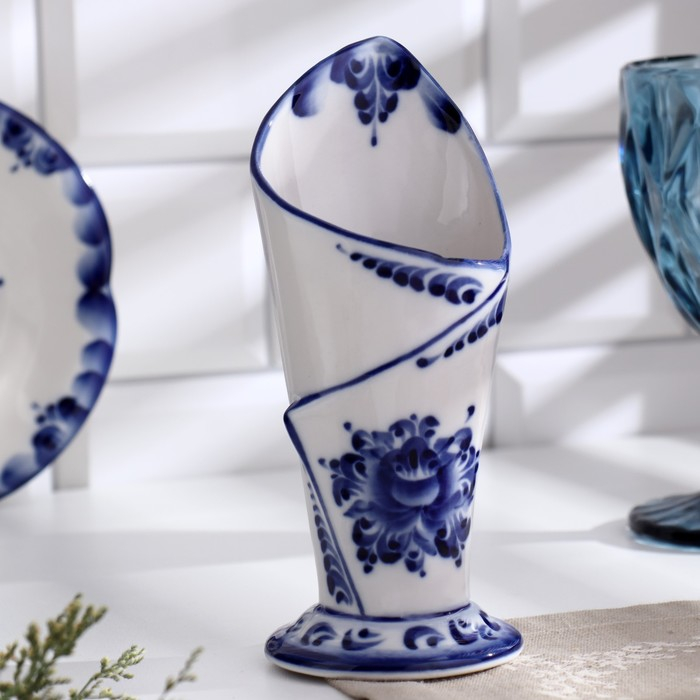 Салфетница &laquo;Эффект&raquo;, 8&times;7,5&times;17,5 см, гжель