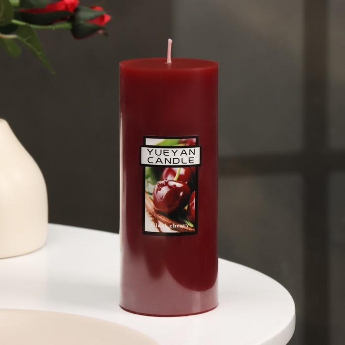 Свеча-цилиндр ароматическая "Вишня", 6х15 см