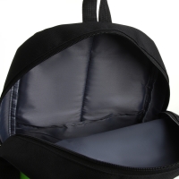 Рюкзак школьный, 2 отдела молнии, 3 кармана, цвет чёрный/оранжевый