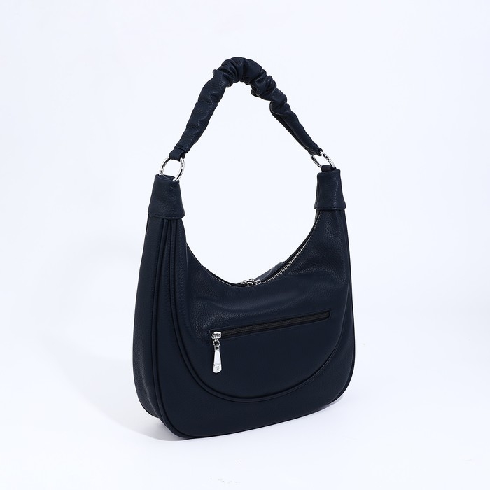 Сумка-мешок на молнии, наружный карман, длинный ремень, цвет тёмно-синий Сумка-мешок на молнии, наружный карман, длинный ремень, цвет тёмно-синий