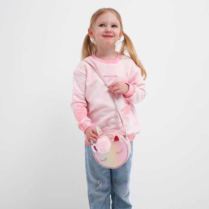 Сумка детская для девочки Волшебный единорог на молнии, цвет розовый Сумка детская для девочки Волшебный единорог на молнии, цвет розовый