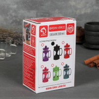 Чайник заварочный френч - пресс Доляна &laquo;Оливер&raquo;, 350 мл, стекло, цвет чёрный