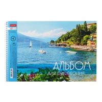 Альбом для рисования А4, 48 листов на гребне "Очарование природы", обложка мелованный картон, тиснение, блок 100 г/м2, МИКС