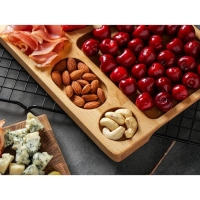 Менажница прямоугольная, 30&times;20&times;1,8 см, 6 секций, берёза