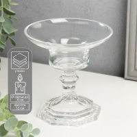 Подсвечник стекло на 1 свечу "Чаша" бокал на ножке прозрачный 12х11,4х11,4 см Подсвечник стекло на 1 свечу "Чаша" бокал на ножке прозрачный 12х11,4х11,4 см