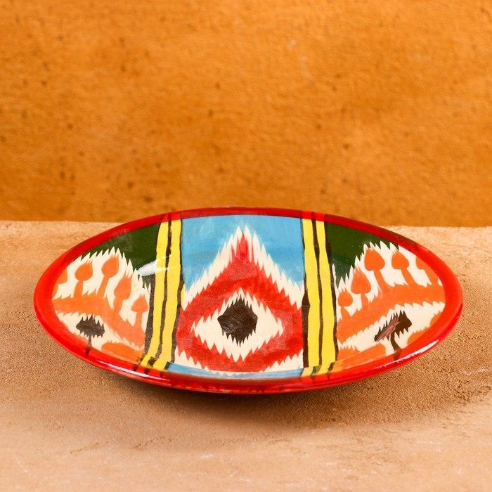 Тарелка Риштанская Керамика "Атлас", 20 см, узоры микс