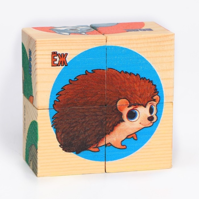 Кубики из натурального дерева &laquo;Лесные жители&raquo;