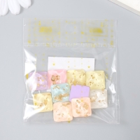 Декор для творчества пластик "Квадратики" фольга  набор 10 шт 1,6х1,6х0,7 см