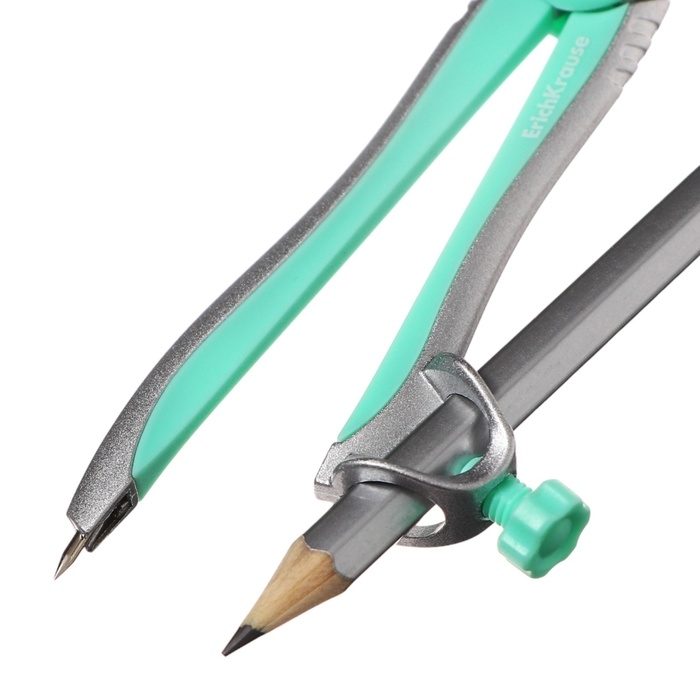 Циркуль металлический ErichKrause Циркуль металлический ErichKrause "Pastel Bloom", 125мм, с карандашом, пенал, микс