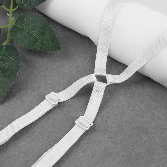 Бретели текстильные, крестообразные, 1 см, цвет белый