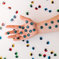 Глаза, набор 14 шт., размер 1 шт. — 1,4 см Глаза, набор 14 шт., размер 1 шт. — 1,4 см