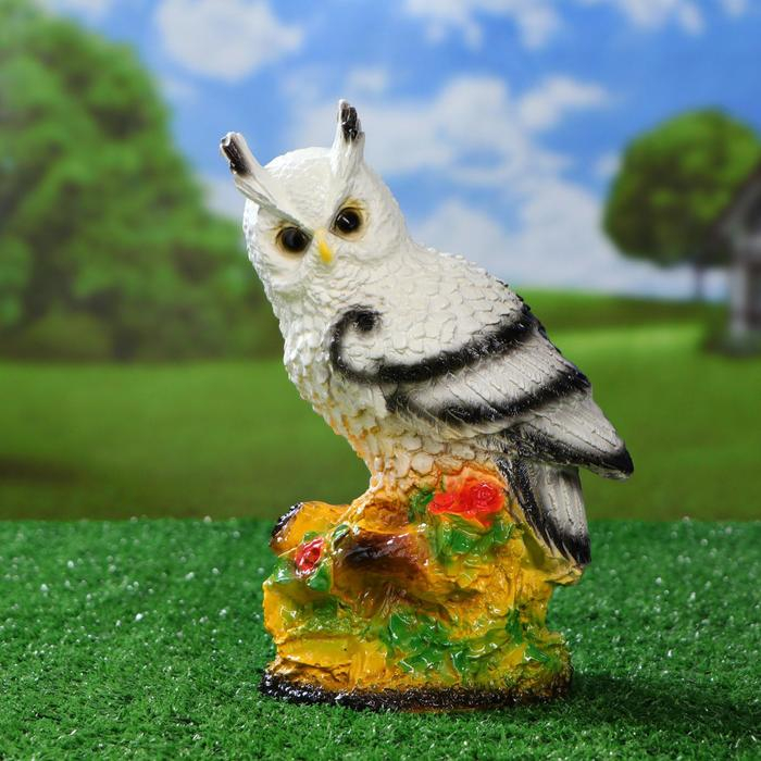 Садовая фигура Садовая фигура "Сова с букетом роз" белая, 26см