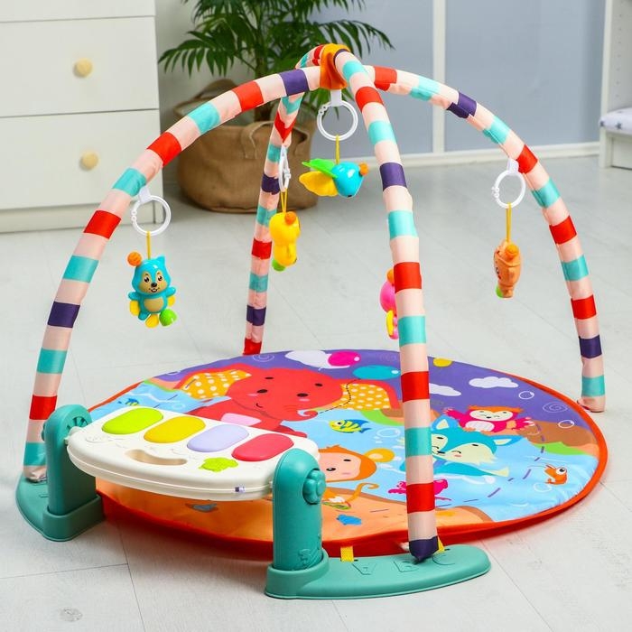 Развивающий коврик &laquo;Игра малыша&raquo;, с пианино, круглый, голубой