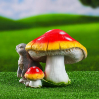 Садовая фигура "Мухомор с зайчиком" 20х23см Садовая фигура "Мухомор с зайчиком" 20х23см