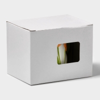 Кружка «Тюльпан», 430 мл, оранжевый цветок, керамика, белая Кружка «Тюльпан», 430 мл, оранжевый цветок, керамика, белая